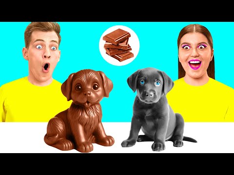 Real Food vs Chocolate Food Challenge | Funny Kitchen Hacks by TeenChallenge