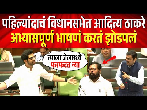 विधानसभेत आदित्य ठाकरे अभ्यासपूर्ण भाषणं करतं सरकारला धुतलं ! Aaditya Thackeray Vidhansabha Speech