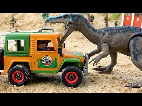 Police Car Rescues Truck From Dinosaurs | Toy Car and Dinosaur Story | BIBO STUDIO