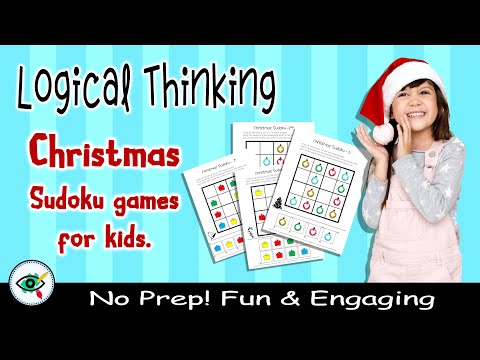 Christmas sudoku game, Image Sudoku for Kids grades 1-2 develop logic skills