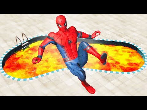 GTA 5 Spiderman Jumping Into Toxic Pool! (Funny Ragdolls) Ep.13