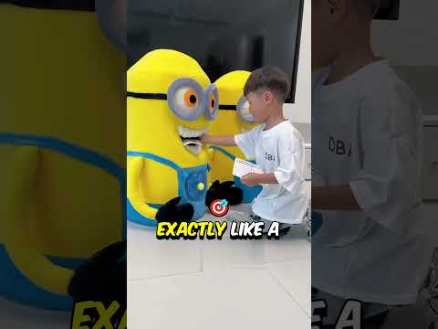 Super Dad Builds a Minion Piggy Bank Train – Kids