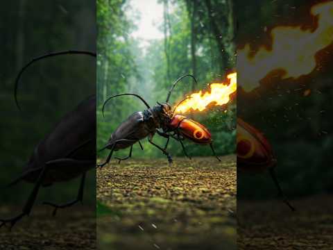 when two tiny giants fight #bombardierbeetle #bombardier