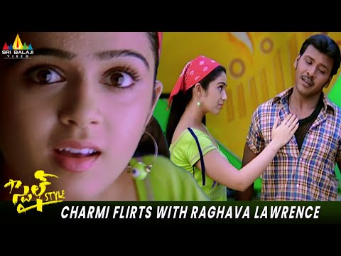 Charmi Flirts with Raghava Lawrence | Style Movie | Prabhu Deva, Raja | Telugu Movie Scenes