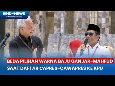 FT Beda Pilihan Warna Baju Ganjar Mahfud Saat Daftar Capres Cawapres