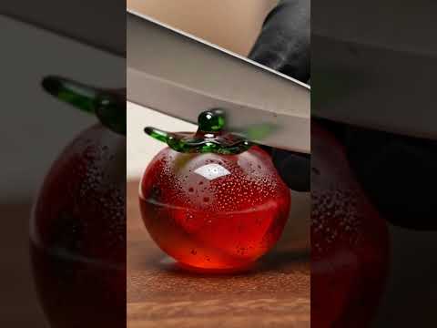 Miniature Glass Tomato Slice ASMR in 8K 🍅 #OddlySatisfying #relaxingsoundscape