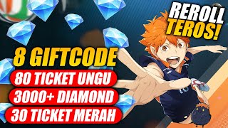 MANTAP CUY 8 GIFTCODE! 80 TIKET UNGU, 30 TIKET MERAH & 3000 DIAMOND - Haikyu!! FLY HIGH