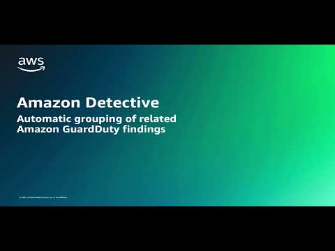 Amazon Detective - Reduce time to investigate Amazon GuardDuty findings by grouping related findings