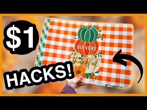 🤯 YOU WON'T BELIEVE WHAT I MADE USING $1 PLACEMATS | DOLLAR STORE FALL DIY HACKS FOR 2024 🍁