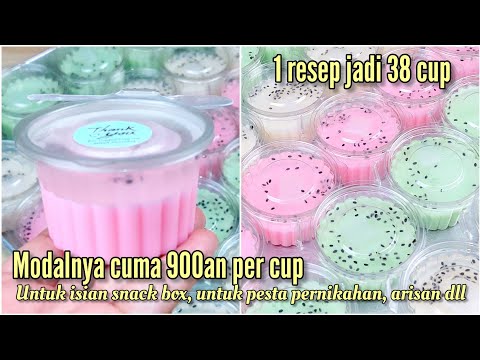 Puding Cup Imut Cantik Seger Untuk Isian Snack Box, Arisan Atau Pesta Pernikahan