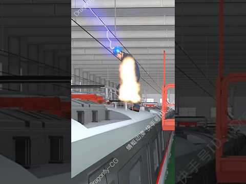 Electric Shock ⚡ During Rail #shorts #3danimation