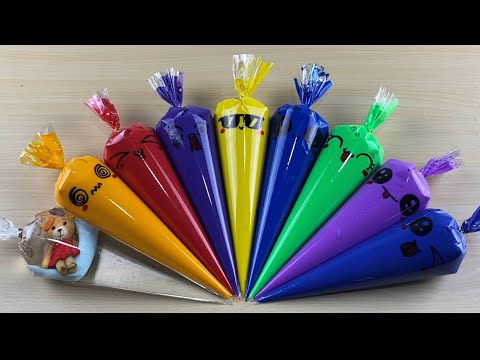 Making Deep Grey Glossy Slime With Cute Piping Bags | Asmr Slime Video #0338