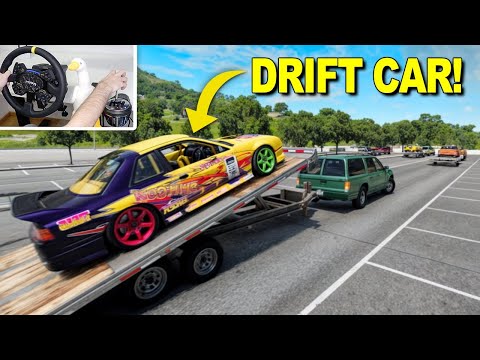 Bringing Drift Cars to a Car Meet in BeamNG!