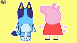 Bluey & Peppa Pig Make a Face Stickers - DIY Activity