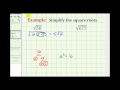 Simplifying Square Roots and Factorization