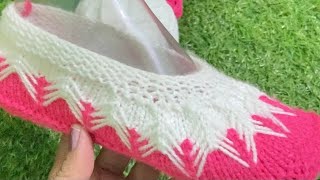 New knitting pattern for ladies socks jutti jurab bnayege two colour main # 558