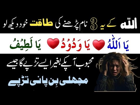 Allah Ke 3 Naam Wala Mohabbat Ka Wazifa | Love Ka Machli Ki Tarp Wala Wazifa | Love Amliyat