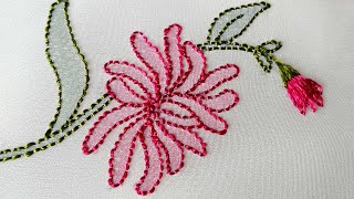 New Fashion Shadow works  Embroidery - Embroidery On Chiffon Fabric - Transparent Embroidery