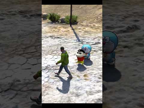 Shinchan😂 Saw A Container📦 In Lake  Side 😱 #dominator_yt  #gta5telugu #shorts #gta5shorts #shinchan