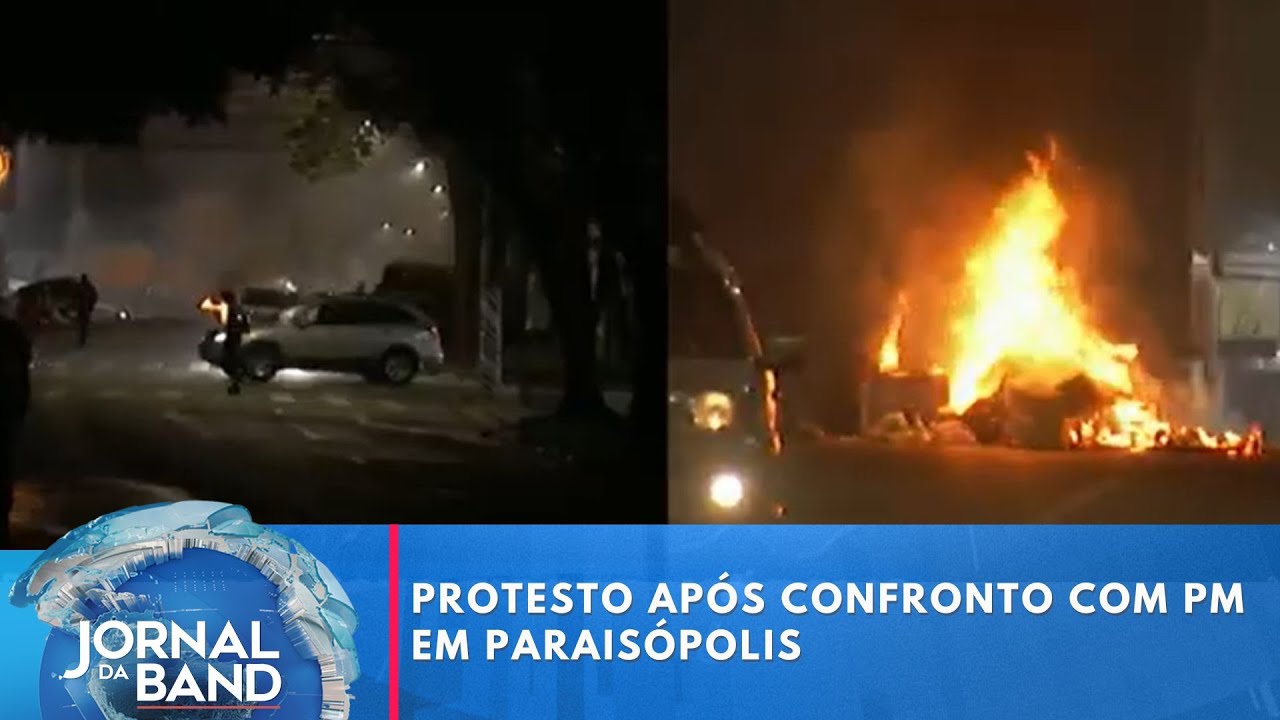 Protesto por morte após confronto com PM tem fogo e arrastão em Paraisópolis | Jornal da Band
