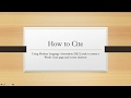 MLA Citation Style Essentials