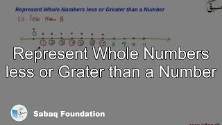 Represent Whole Numbers less or Grater than a Number