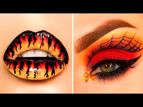 #206 Spooky Eye & Lip Makeup Ideas 🎃 Halloween Makeup Compilation | Nail Inspiration