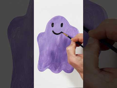 Purple Ghost Acrylic Painting for Kids   #shortsvideo #painting  #shorts #art