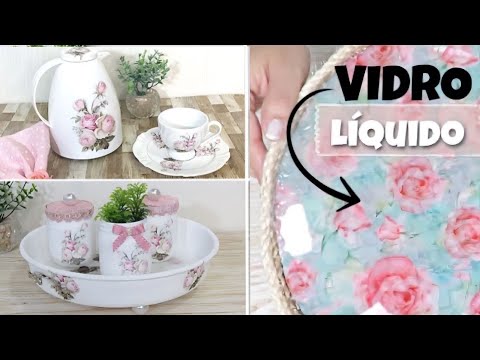 Ideias de artesanato de como fazer vidro e latas - VEM VER COMO FICOU! DO LIXO AO LUXO