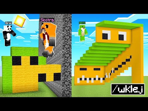 Oszukuje MŁODSZE RODZEŃSTWO w BUDOWANIU ILUZJI w Minecraft!
