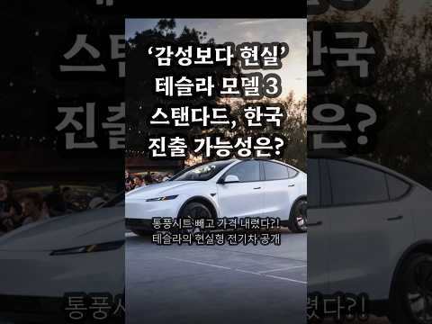 ‘감성보다 현실’… 테슬라 모델 3 스탠다드, 한국 진출 가능성은?#테슬라 #모델3 #모델3스탠다드 #Model3Standard #automobile #카제로
