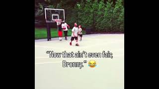 LeBron watching young Bronny hoop 👑 (via @kingjames/IG)