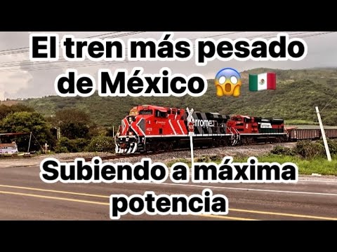Impresionante, el TREN más pesado de México subiendo con 106 vagones cargados