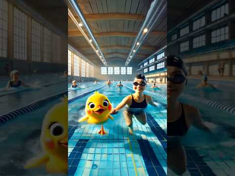 The cute duck plays in the swimming pool with its hostess. #shorts #duck #cute #cuteanimals
