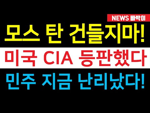 속보) '모스 탄 건들지마' 미국 CIA 등판! 민주 발칵, 아니 어떻게 이런.....! 놀라운 사실이 드러났다!!