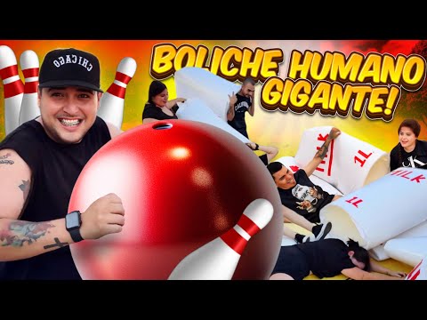 JUGUE CON MIS AMIGOS BOLICHE HUMANO GIGANTE // salieron VOLANDO 😂🎳