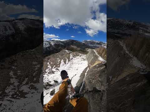 GoPro | Snowboarding BASE Jump POV 🎬 Jack Propeck #Shorts #BASE