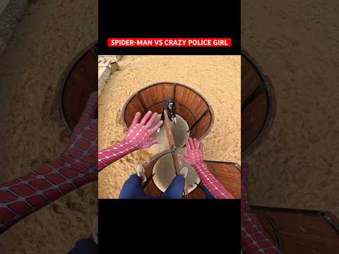 SPIDER-MAN WAS SURPRISINGLY CAUGHT BY A POLICEWOMAN #spiderman #policegirl  #crazygirl #minecraft