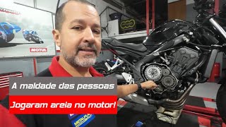 MP -  Muita maldade, jogaram areia dentro do motor da CB650.
