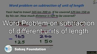 Word Problem on subtraction of different units of length