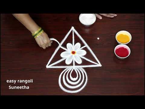 Cute muggulu || 3 dots kolam rangoli design || easy kolam || daily rangoli designs