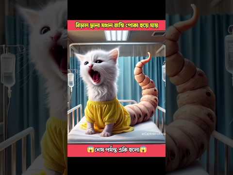 বিড়াল ছানার একি হচ্ছে 😱 । #cartoon #kitten #aicat #catcute #catstory #viralvideo #shorts