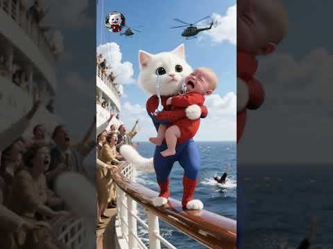 Epic Cat Hero Saves Baby from Titanic Disaster!