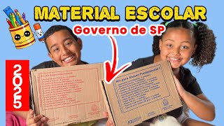 MOSTRANDO NOSSO MATERIAL ESCOLAR DO ESTADO DE SP 2025 | LÍVIA E KAIQUE