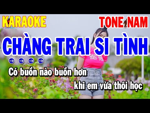 Karaoke Chàng Trai Si Tình Tone Nam | Nhạc Sống Beat Mới Dễ Hát | Kraoke Thanh Hải