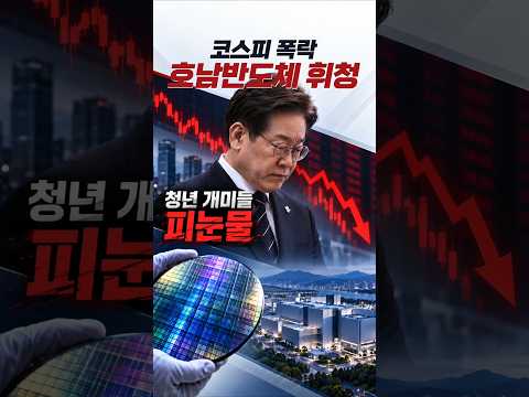 코스피 폭락, 호남반도체 휘청 #코스피폭락 #호남반도체 #반도체 #이재명지지율 #부동산정책 #증시폭락 #청년실업 #개미피눈물 #<strong>반도체산업</strong> #경제위기 #수출경제 #정치분석 #장성민