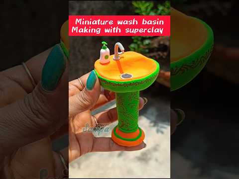 easy and simple superclay art || miniature wash basin making #shorts #ytshorts #explore #trending