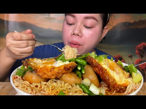 pop mie dower pedas toping jamur kancing dan telur cabe rawit Mukbang