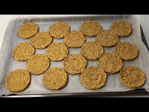 TWO INGREDIENTS BANANA & SESAME SEEDS COOKIES (Very Crunchy Recipe!)
