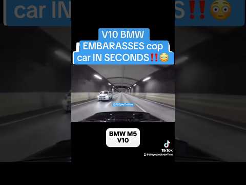 V10 BMW M5 OBLITERATES cop car😳‼️#bmwm5